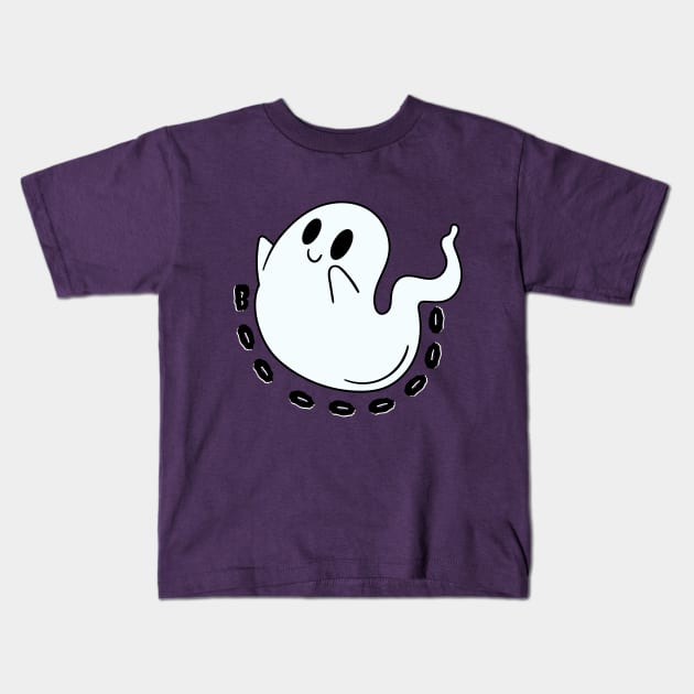Booooooooo! Cute Ghost Kids T-Shirt by Magitasy